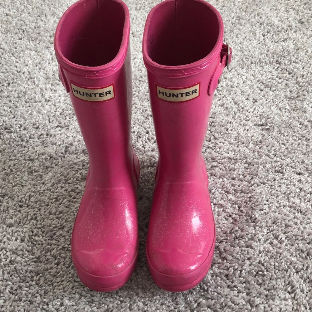 Little girls pink hunter boots